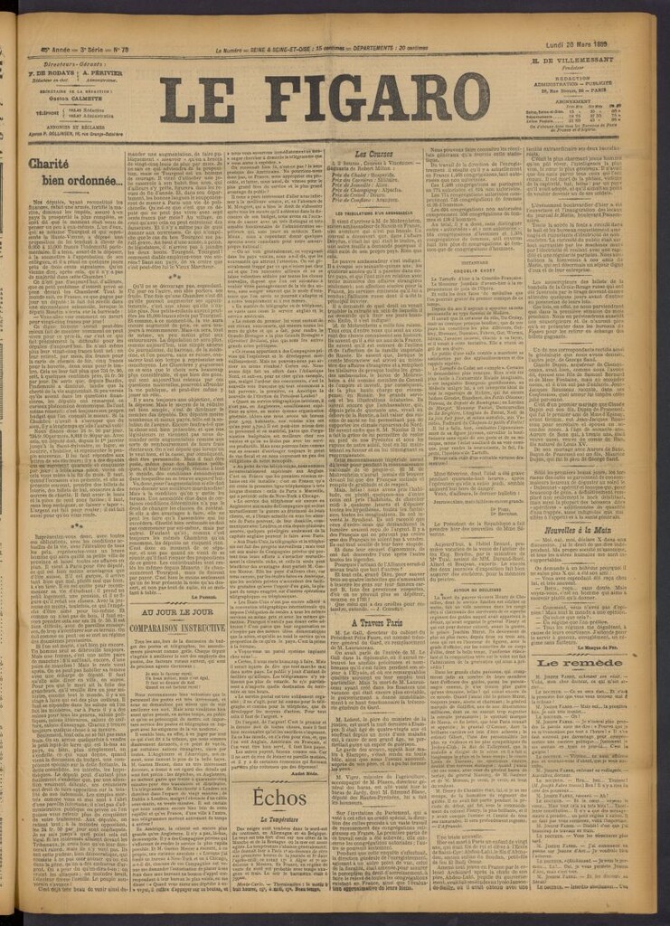 Miniatura de Le Figaro del 20 de marzo de 1899, nº 79