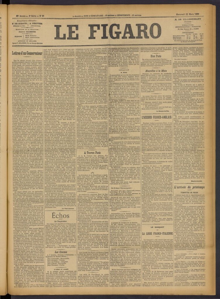 Miniatura de Le Figaro del 22 de marzo de 1899, nº 81