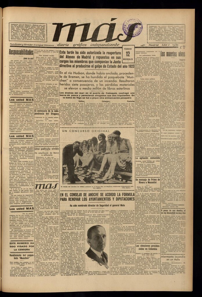 Miniatura de Más: diario gráfico independiente del 12 de febrero de 1930