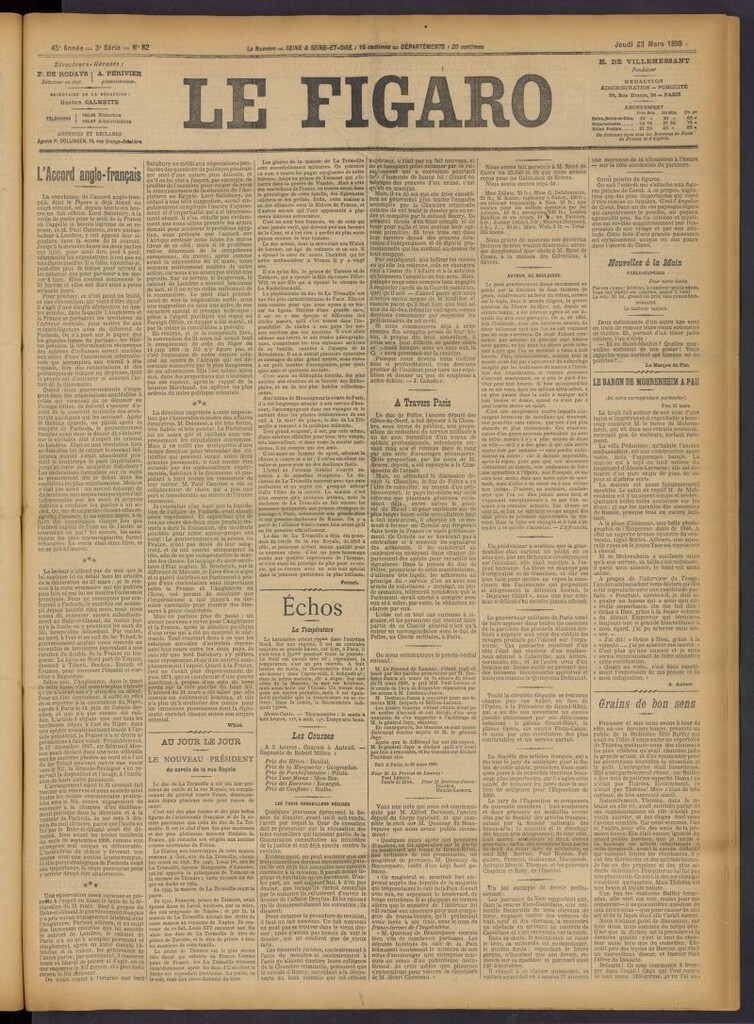 Miniatura de Le Figaro del 23 de marzo de 1899, nº 82
