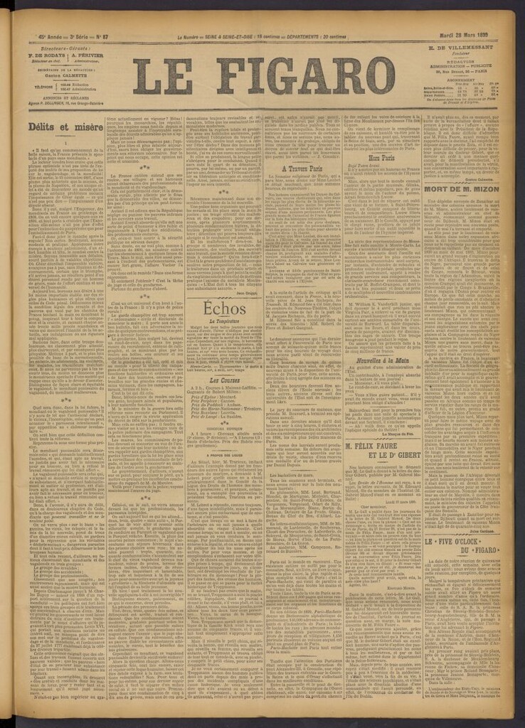 Miniatura de Le Figaro del 28 de marzo de 1899, nº 87