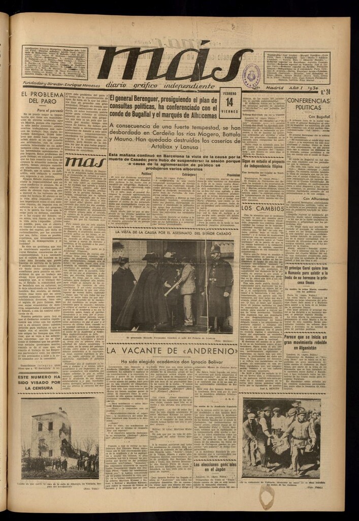 Miniatura de Más: diario gráfico independiente del 14 de febrero de 1930