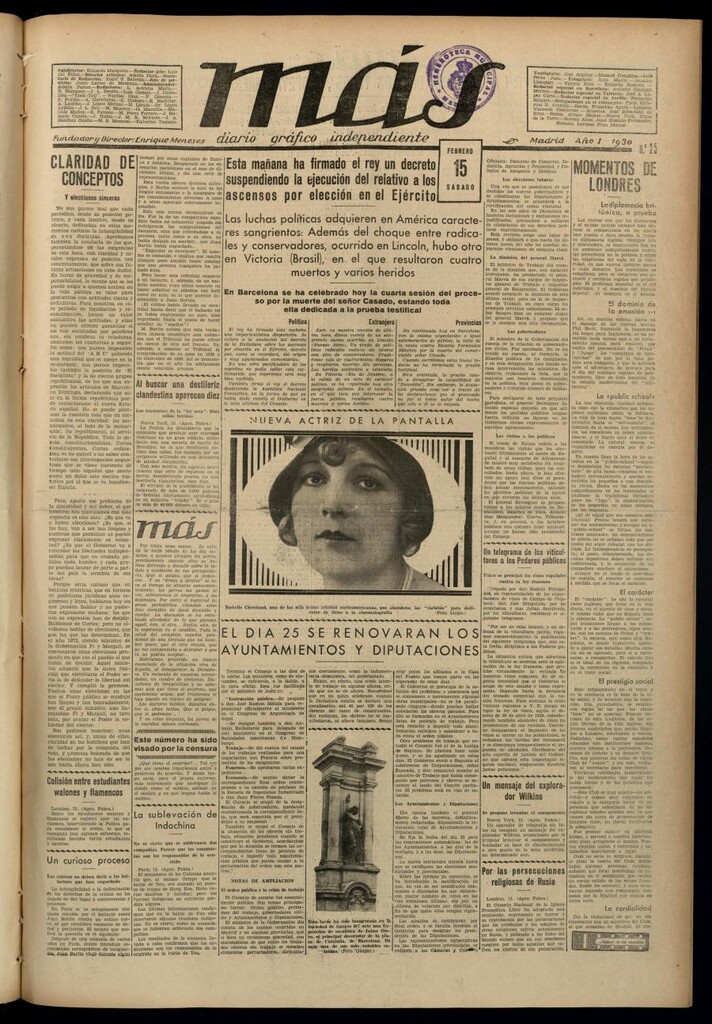 Miniatura de Más: diario gráfico independiente del 15 de febrero de 1930