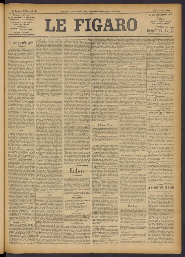 Miniatura de Le Figaro del 30 de marzo de 1899, nº 89