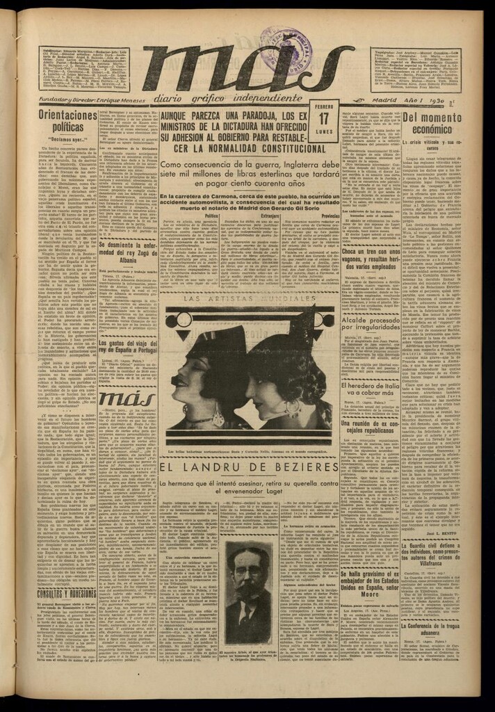 Miniatura de Más: diario gráfico independiente del 17 de febrero de 1930
