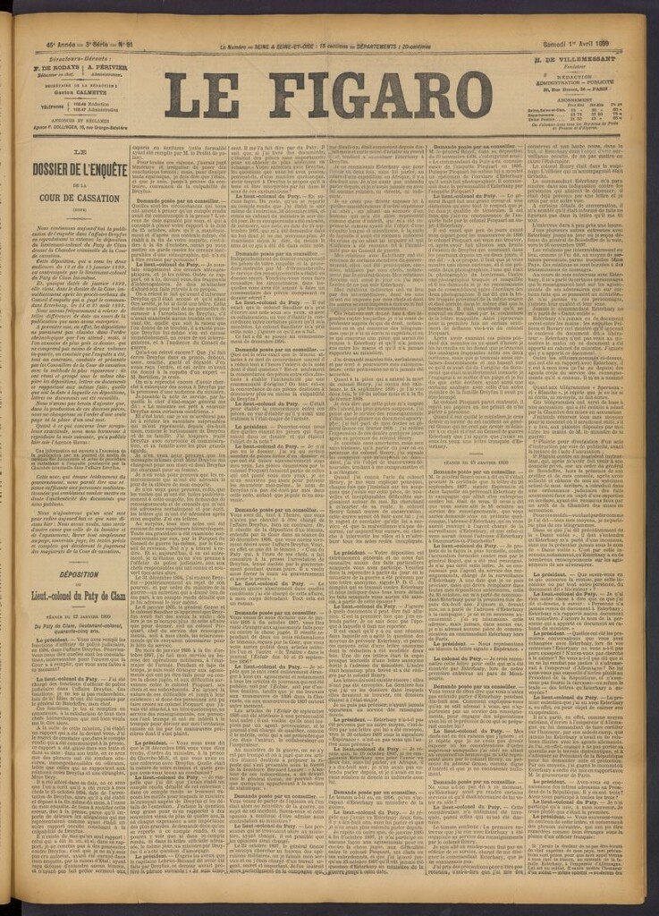 Miniatura de Le Figaro del 1 de abril de 1899, nº 91