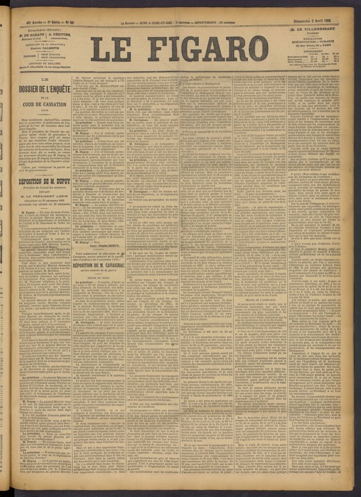 Miniatura de Le Figaro del 2 de abril de 1899, nº 92