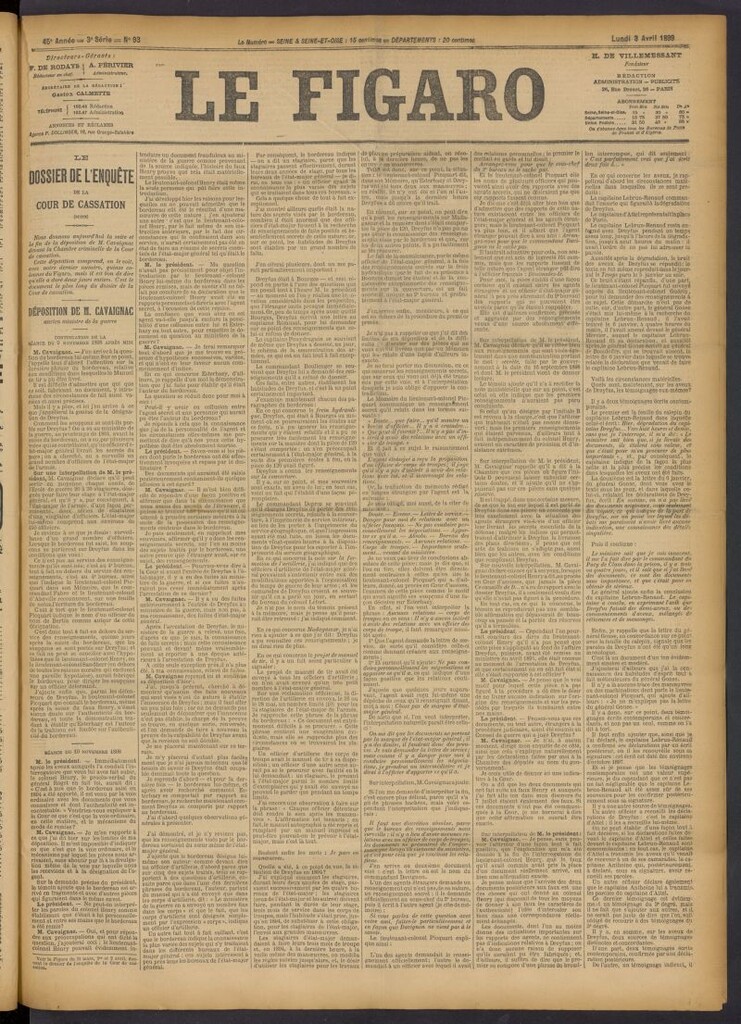 Miniatura de Le Figaro del 3 de abril de 1899, nº 93