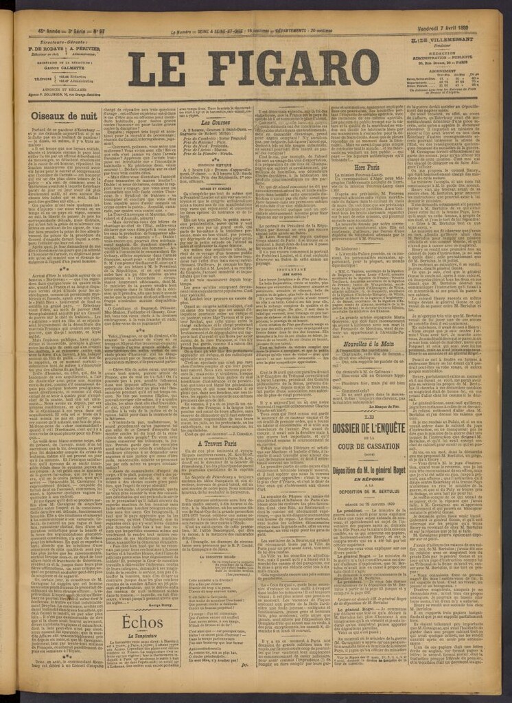 Miniatura de Le Figaro del 7 de abril de 1899, nº 97