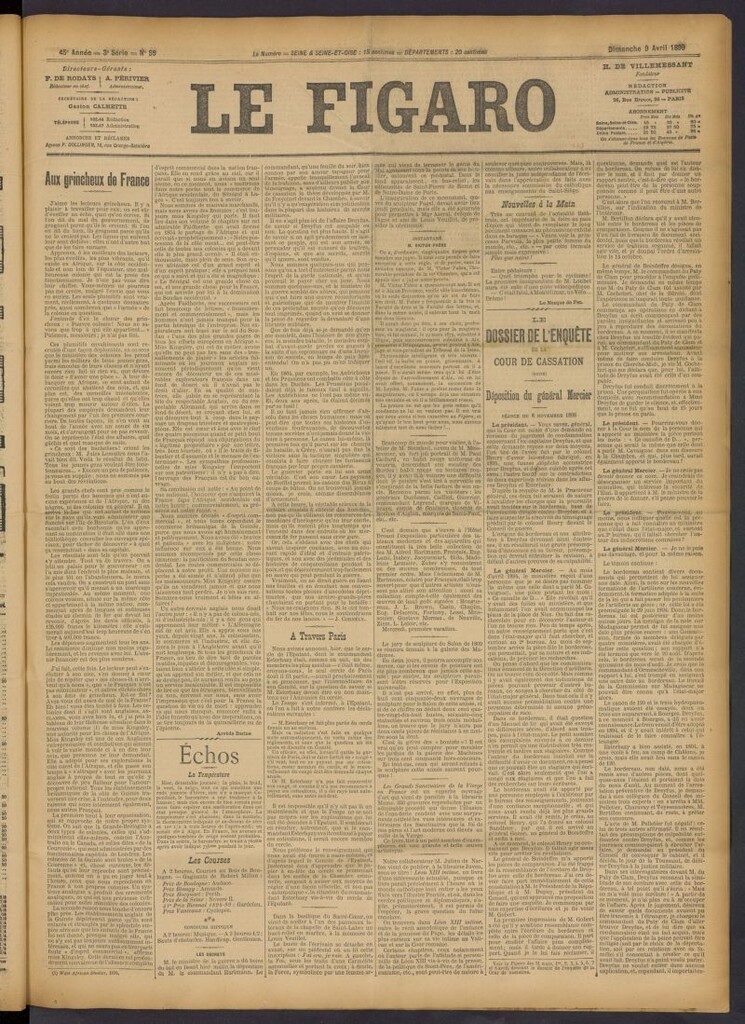 Miniatura de Le Figaro del 9 de abril de 1899, nº 99
