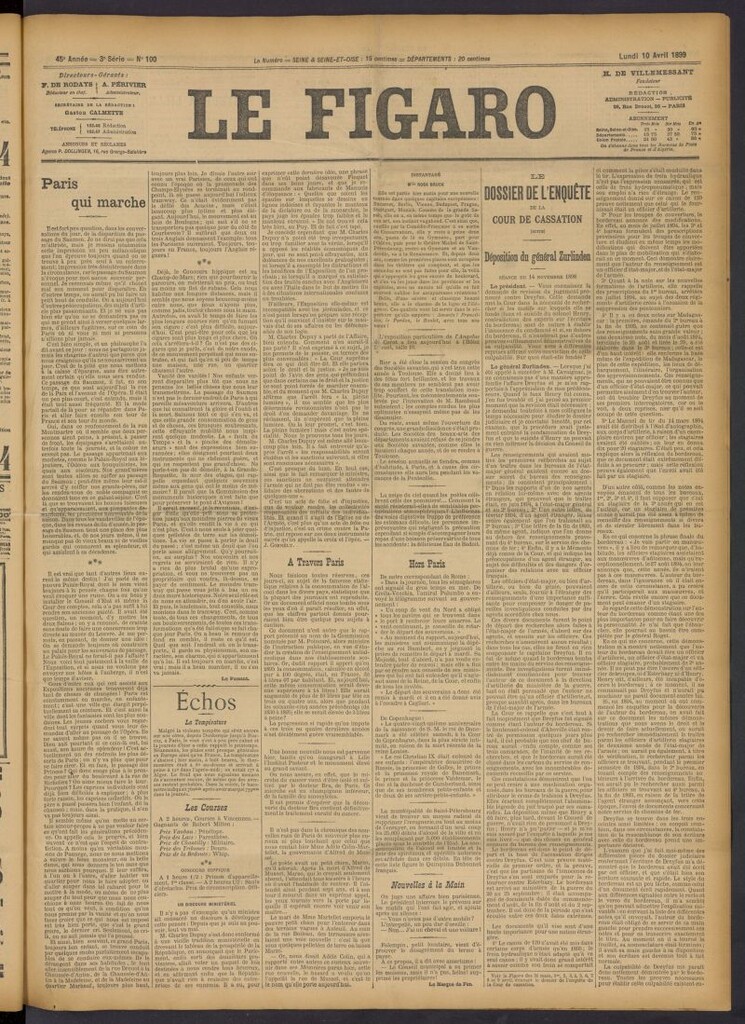 Miniatura de Le Figaro del 10 de abril de 1899, nº 100