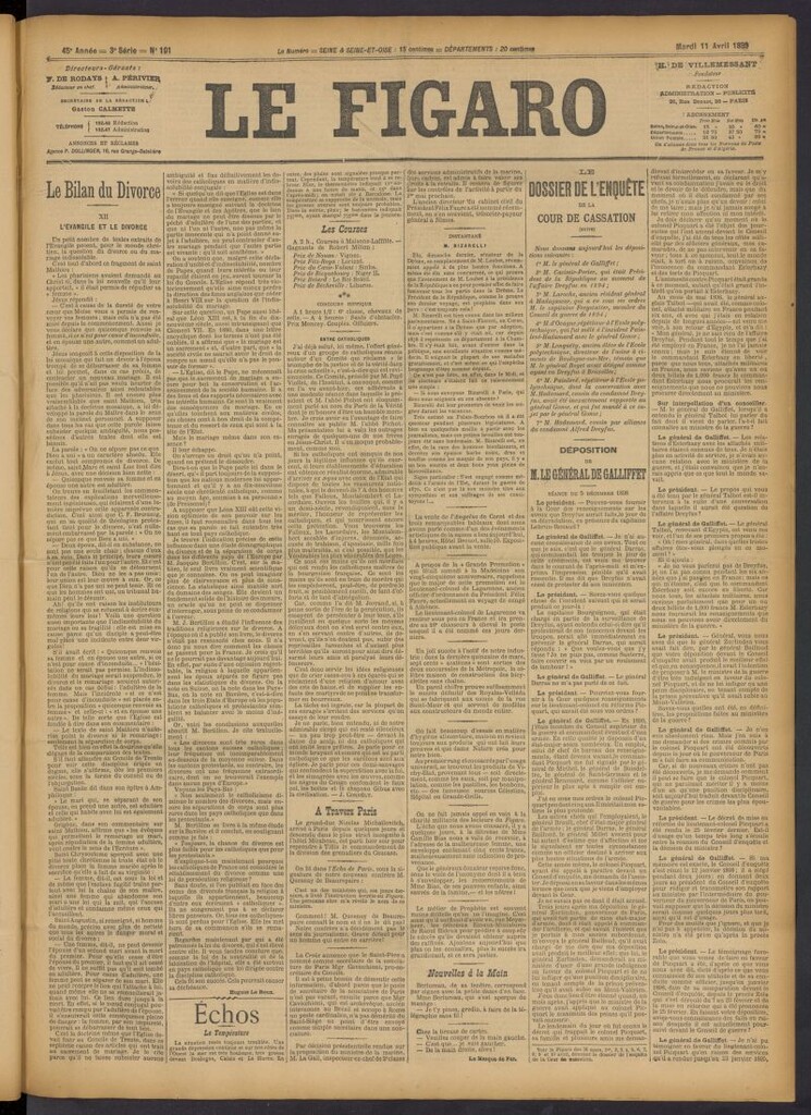 Miniatura de Le Figaro del 11 de abril de 1899, nº 101