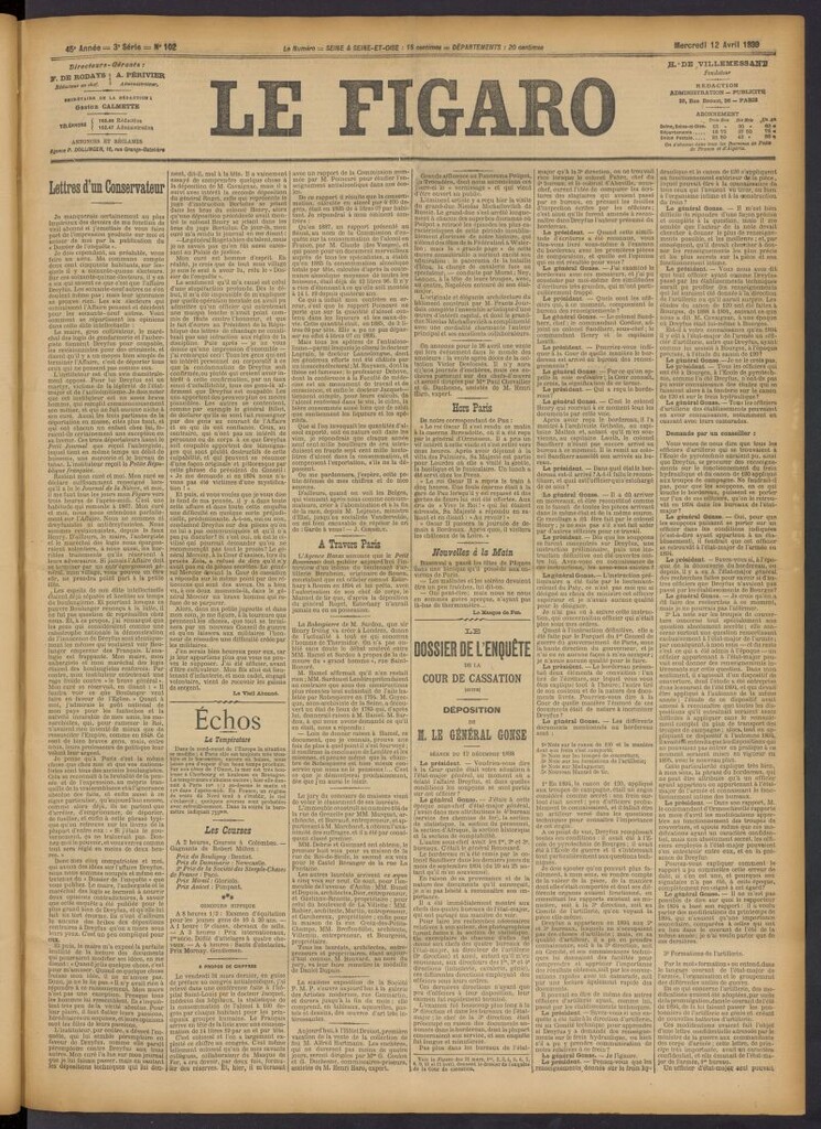 Miniatura de Le Figaro del 12 de abril de 1899, nº 102