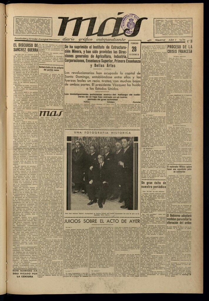 Miniatura de Más: diario gráfico independiente del 28 de febrero de 1930