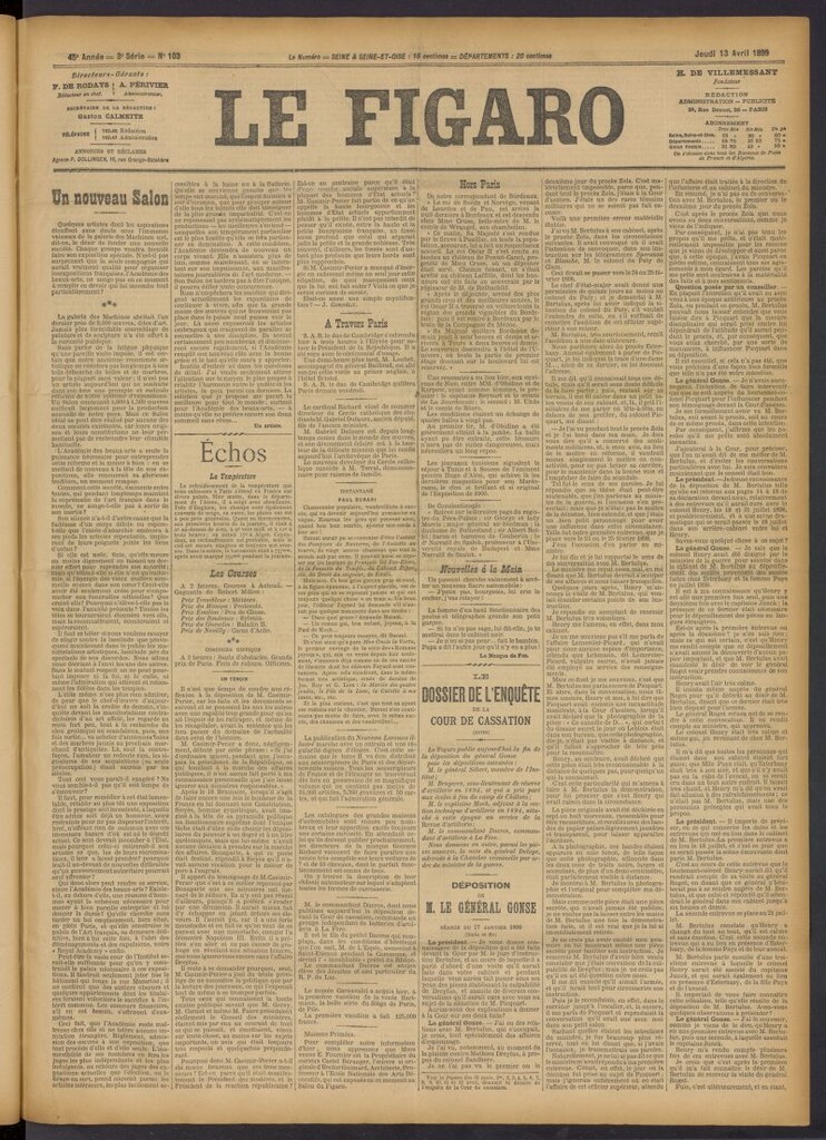 Miniatura de Le Figaro del 13 de abril de 1899, nº 103
