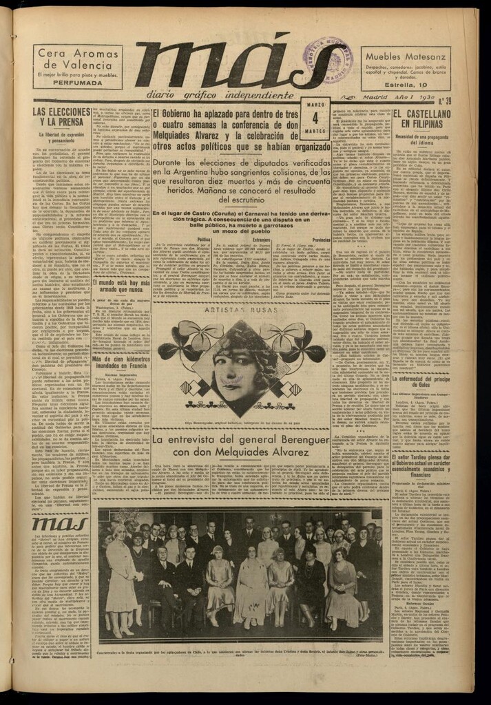 Miniatura de Más: diario gráfico independiente del 4 de marzo de 1930
