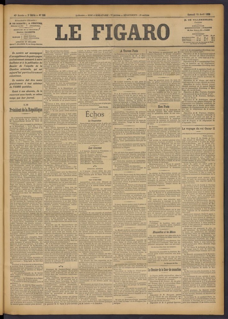 Miniatura de Le Figaro del 15 de abril de 1899, nº 105