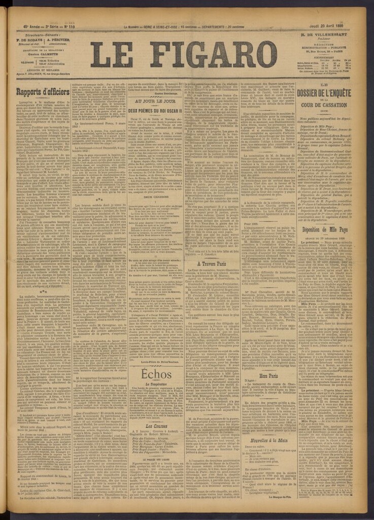 Miniatura de Le Figaro del 20 de abril de 1899, nº 110