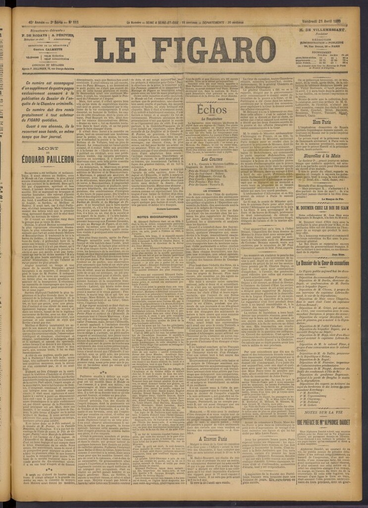 Miniatura de Le Figaro del 21 de abril de 1899, nº 111