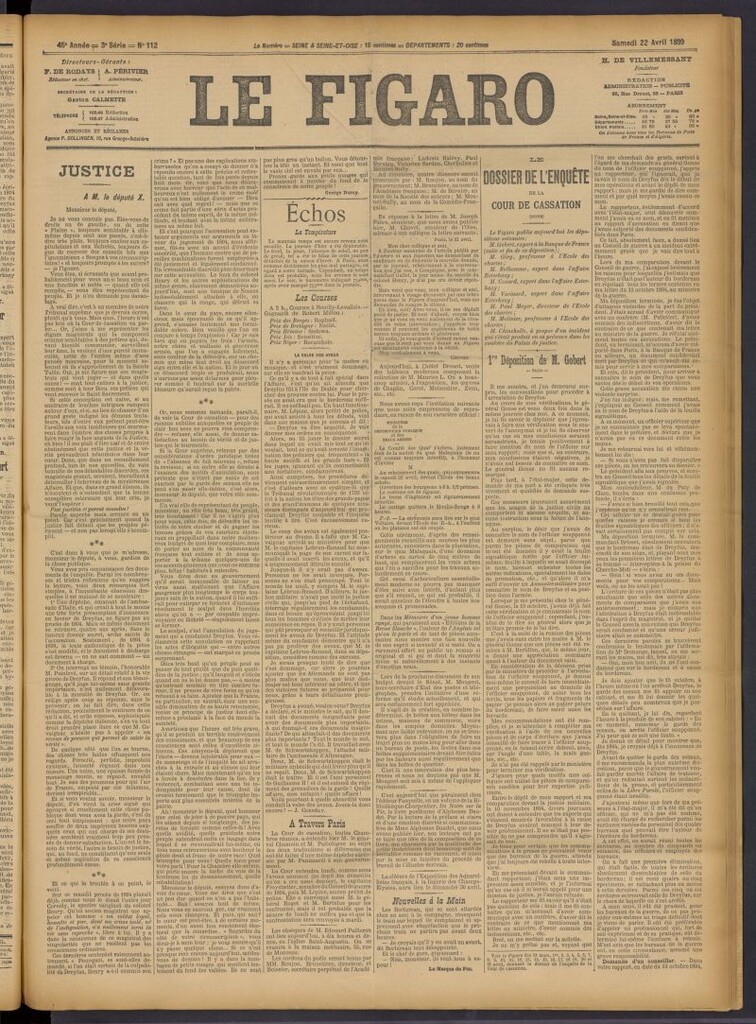 Miniatura de Le Figaro del 22 de abril de 1899, nº 112