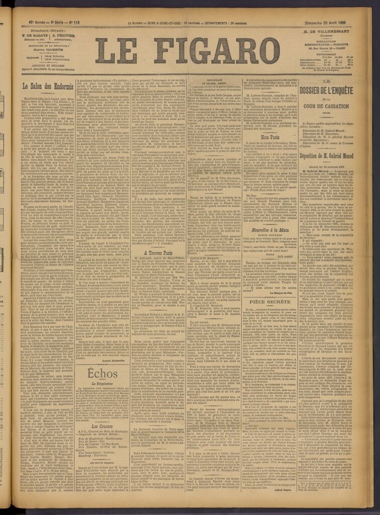 Miniatura de Le Figaro del 23 de abril de 1899, nº 113