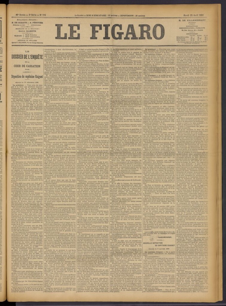 Miniatura de Le Figaro del 25 de abril de 1899, nº 115