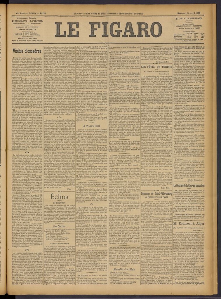 Miniatura de Le Figaro del 26 de abril de 1899, nº 116