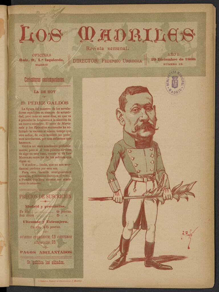 Miniatura de Los Madriles del 29 de diciembre de 1888, nº 13