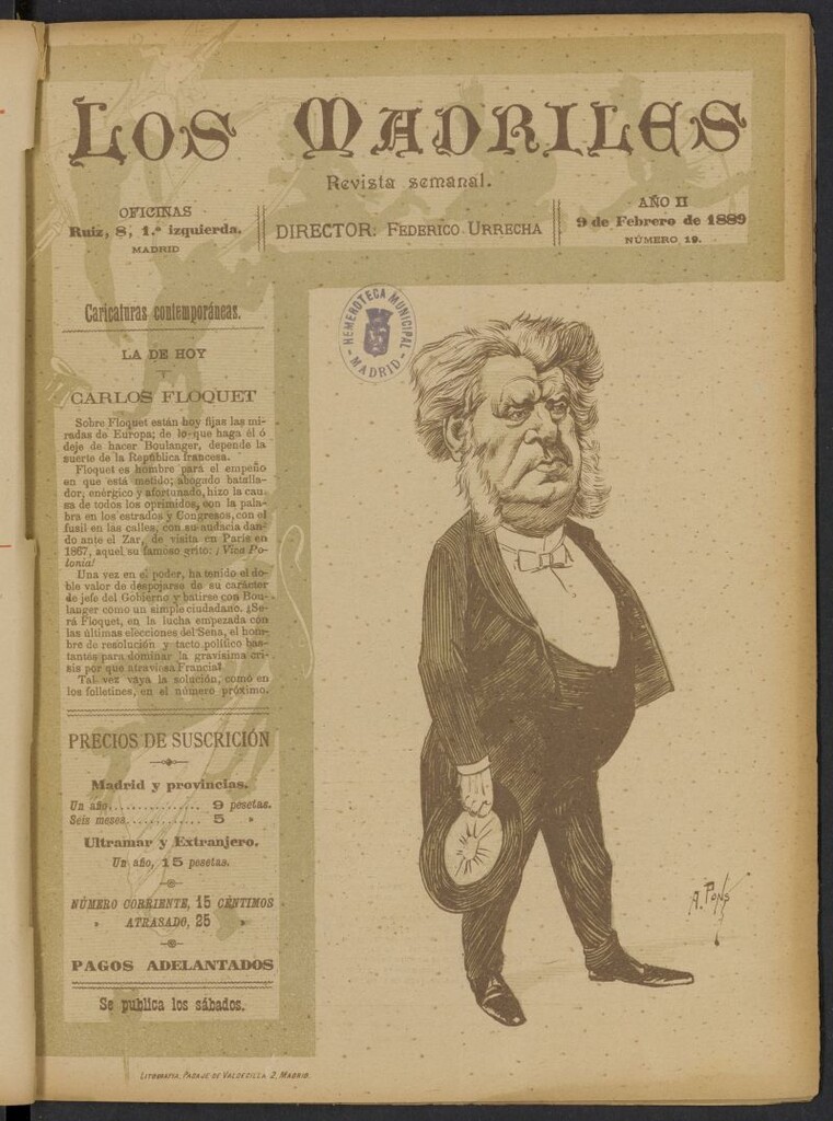 Miniatura de Los Madriles del 9 de febrero de 1889, nº 19