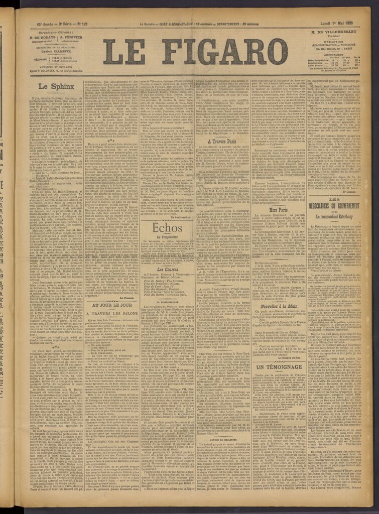 Miniatura de Le Figaro del 1 de mayo de 1899, nº 121