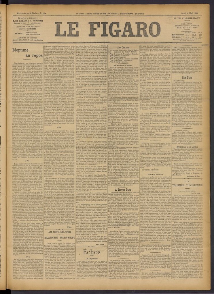 Miniatura de Le Figaro del 4 de mayo de 1899, nº 124