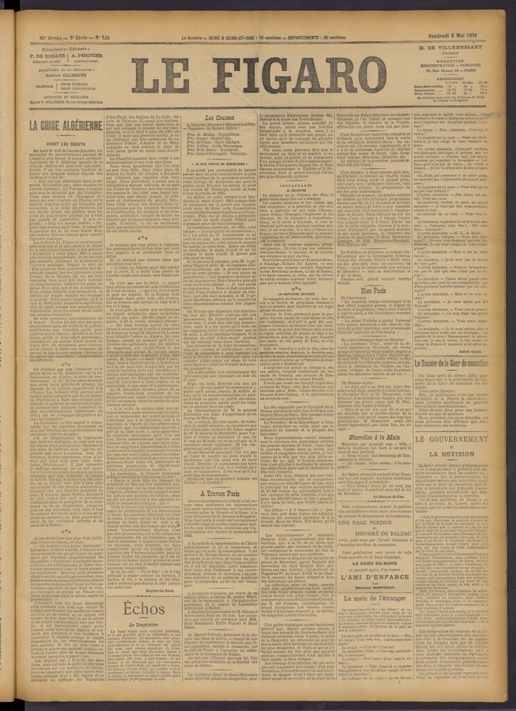 Miniatura de Le Figaro del 5 de mayo de 1899, nº 125
