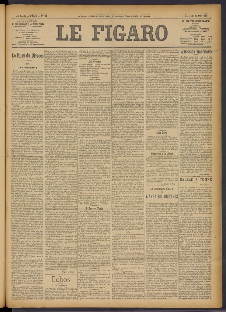 Miniatura de Le Figaro del 10 de mayo de 1899, nº 130