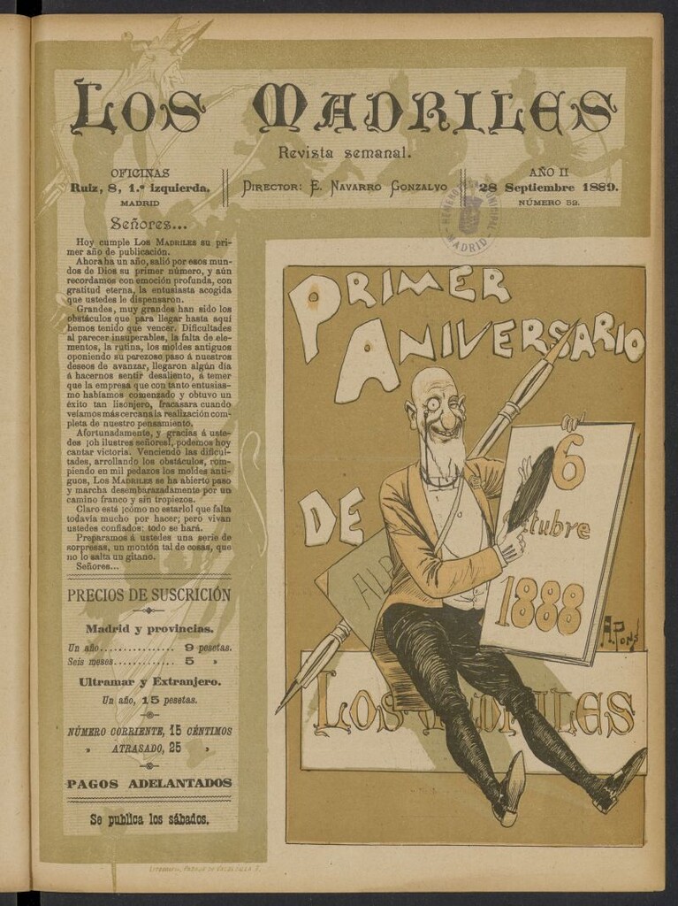 Miniatura de Los Madriles del 28 de septiembre de 1889, nº 52