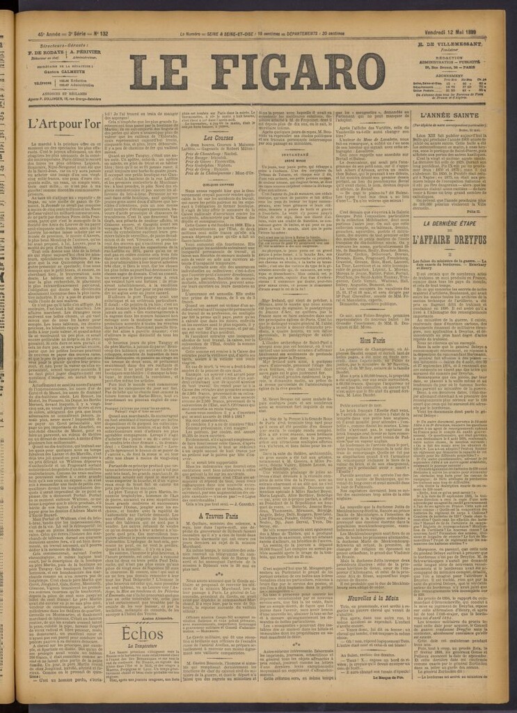 Miniatura de Le Figaro del 12 de mayo de 1899, nº 132