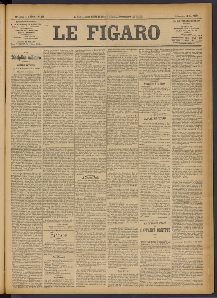 Miniatura de Le Figaro del 14 de mayo de 1899, nº 134