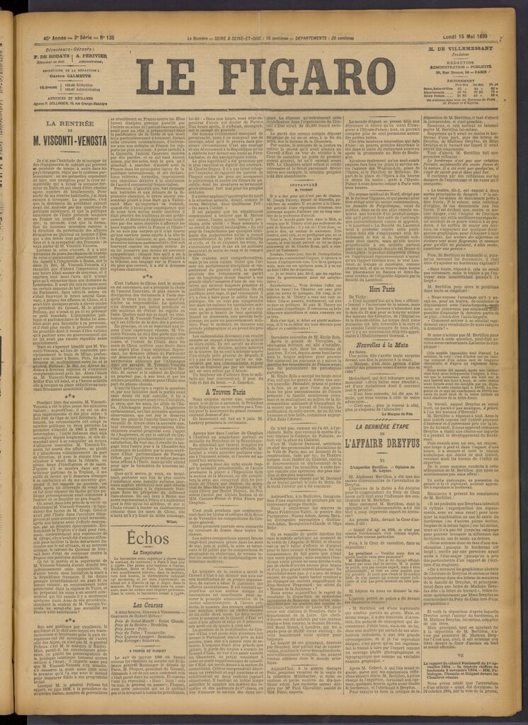 Miniatura de Le Figaro del 15 de mayo de 1899, nº 135