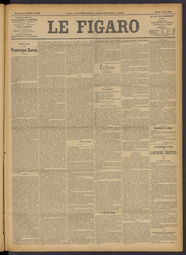 Miniatura de Le Figaro del 16 de mayo de 1899, nº 136