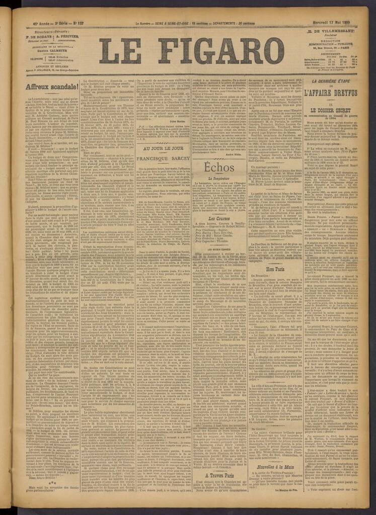 Miniatura de Le Figaro del 17 de mayo de 1899, nº 137