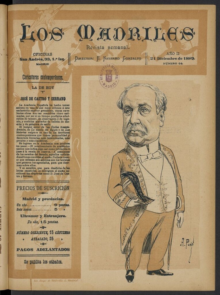 Miniatura de Los Madriles del 21 de diciembre de 1889, nº 64