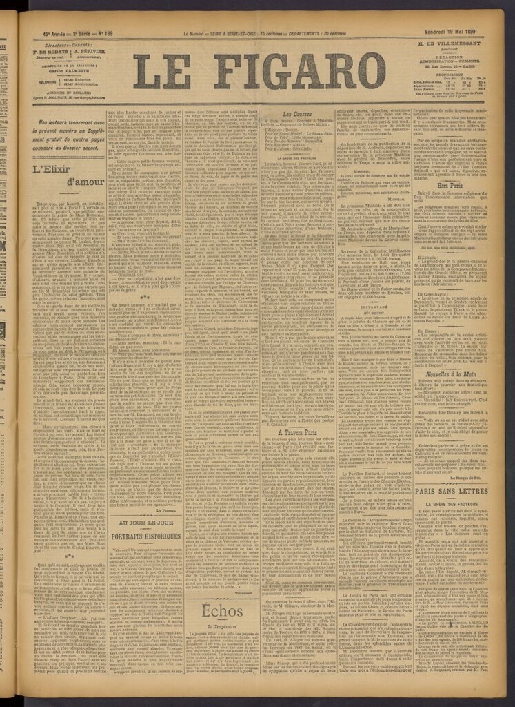 Miniatura de Le Figaro del 19 de mayo de 1899, nº 139