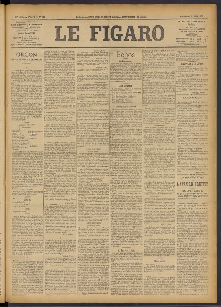 Miniatura de Le Figaro del 21 de mayo de 1899, nº 141