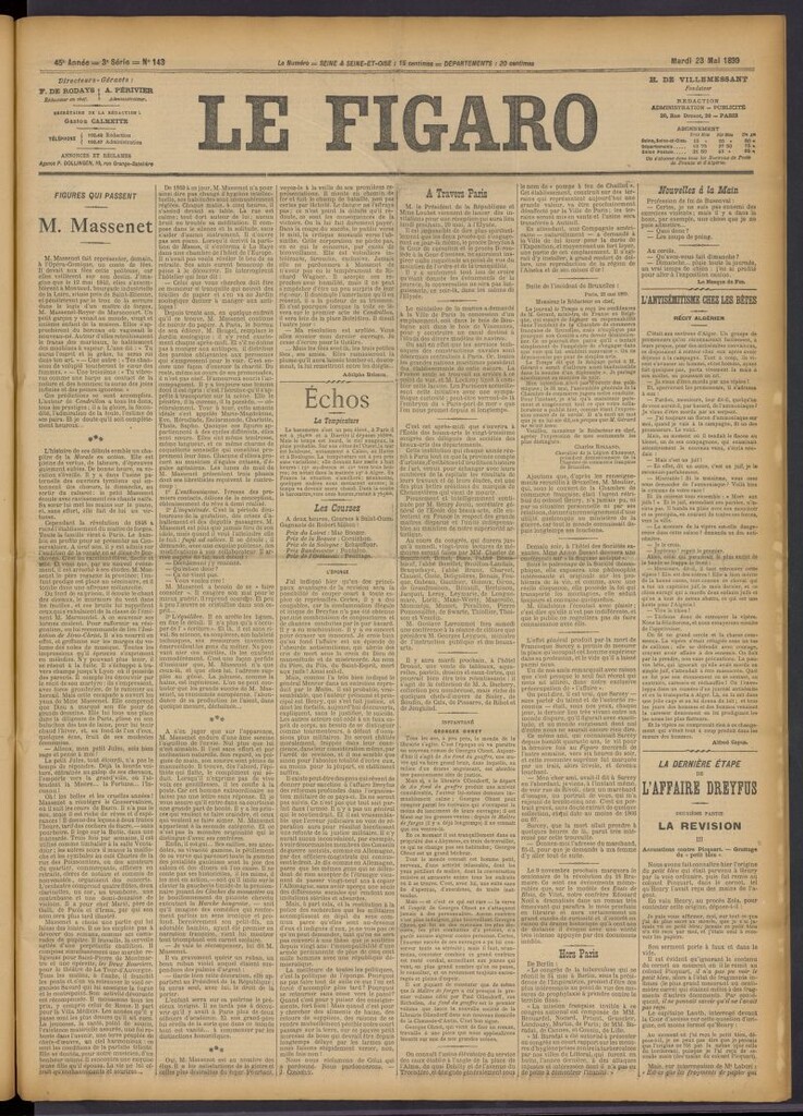 Miniatura de Le Figaro del 23 de mayo de 1899, nº 143
