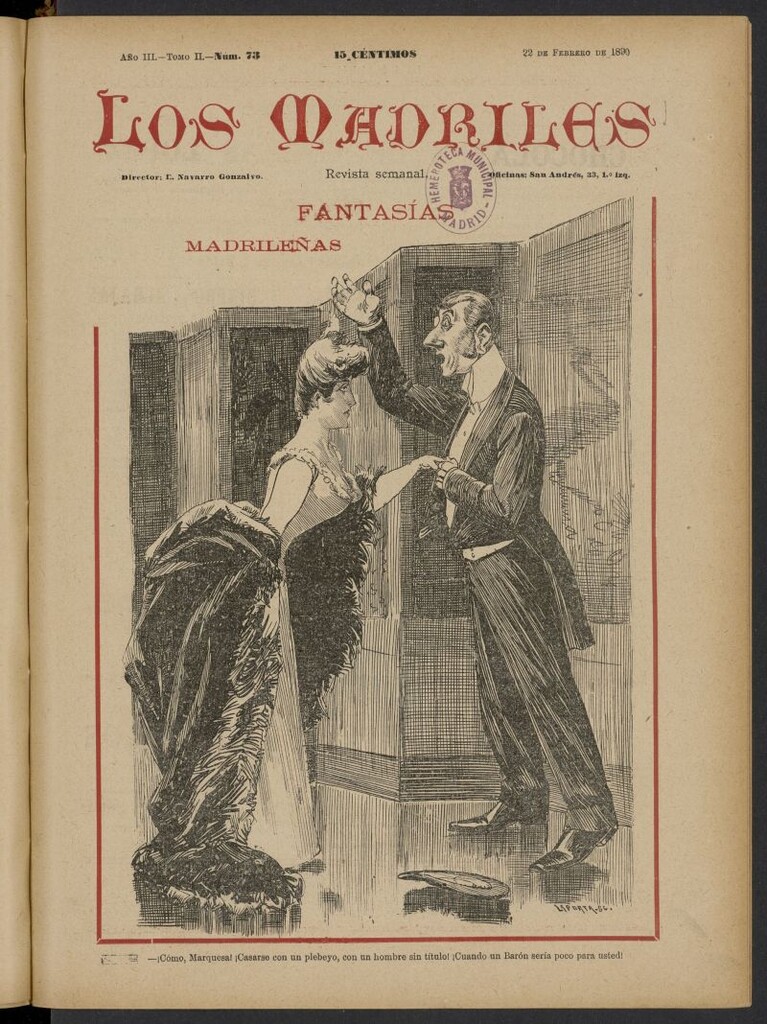 Miniatura de Los Madriles del 22 de febrero de 1890, nº 73