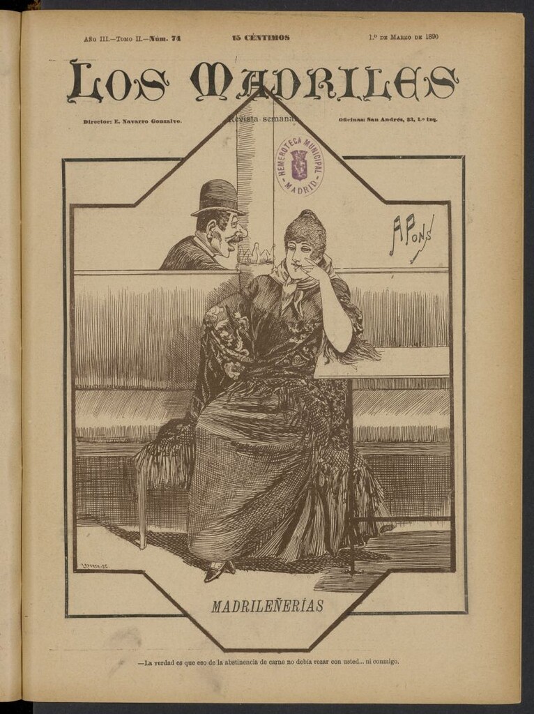 Miniatura de Los Madriles del 1 de marzo de 1890, nº 74