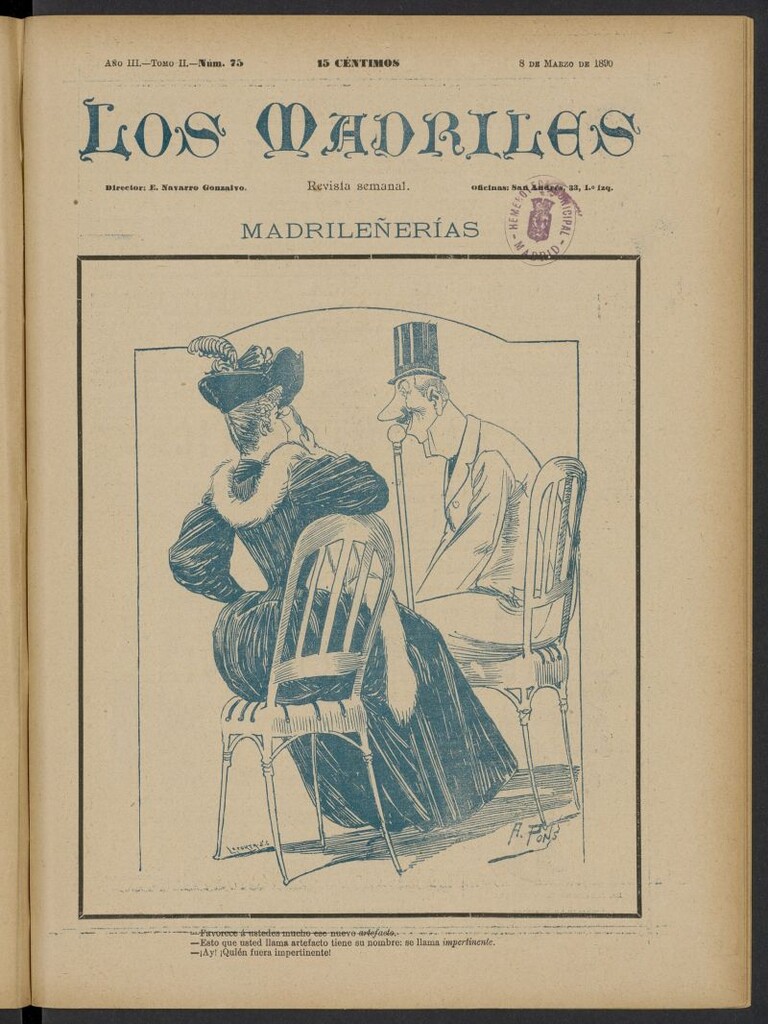Miniatura de Los Madriles del 8 de marzo de 1890, nº 75