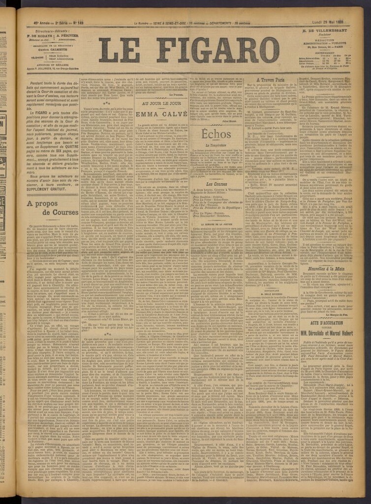Miniatura de Le Figaro del 29 de mayo de 1899, nº 149