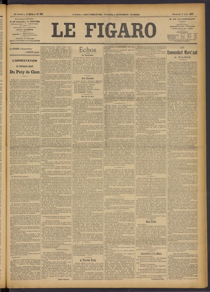 Miniatura de Le Figaro del 2 de junio de 1899, nº 153