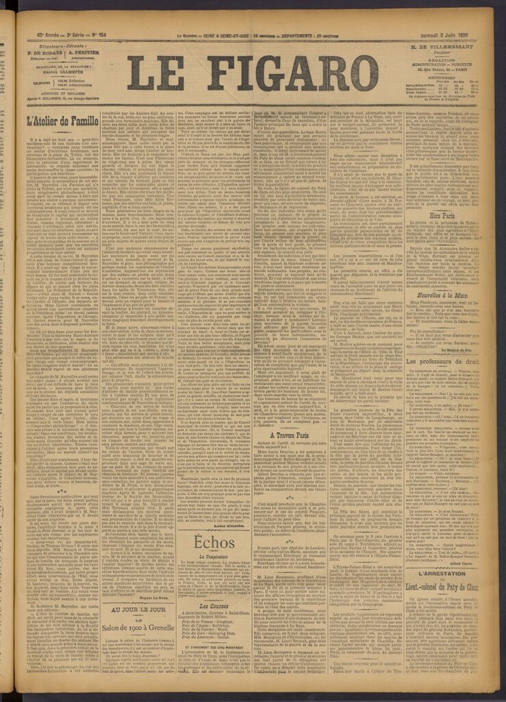 Miniatura de Le Figaro del 3 de junio de 1899, nº 154