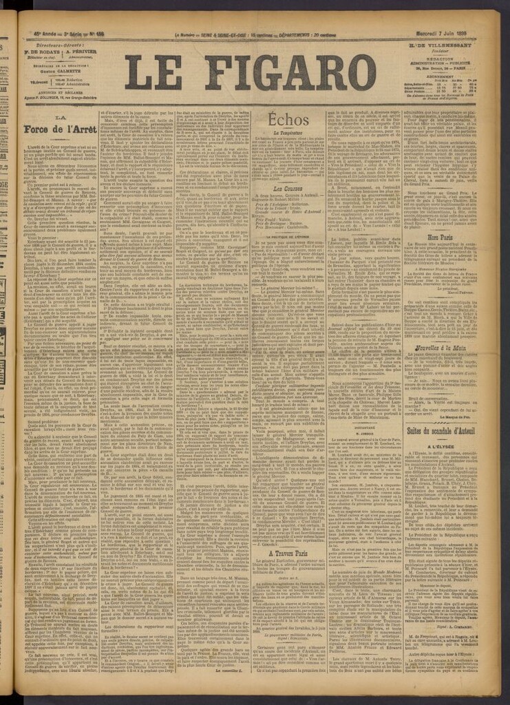 Miniatura de Le Figaro del 7 de junio de 1899, nº 158